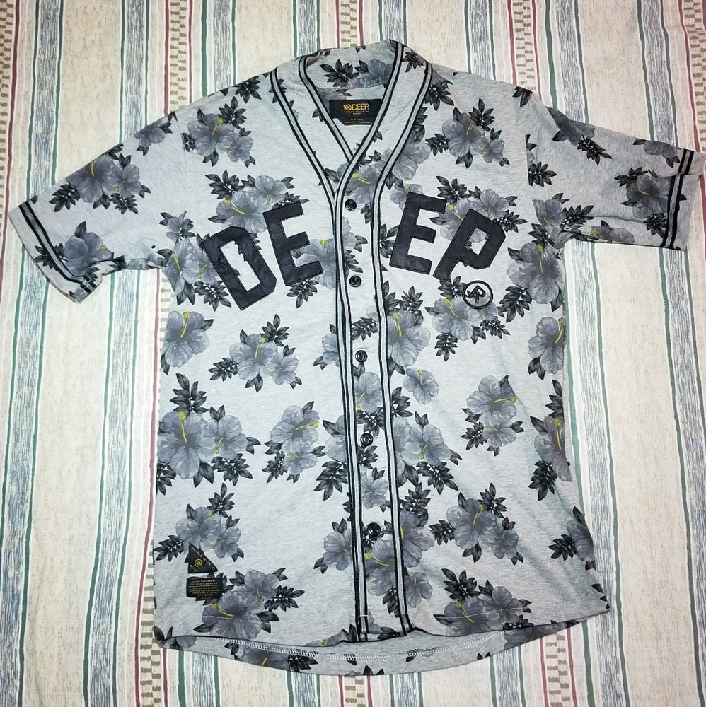 10 Deep Floral Baseball Jersey